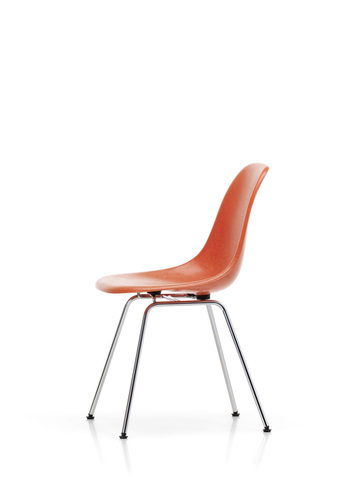 Eames Fiberglass Chair DSX Vitra Red Orange Chrome Eames Fiberglass Chair DSX Vitra Red Orange Chrome